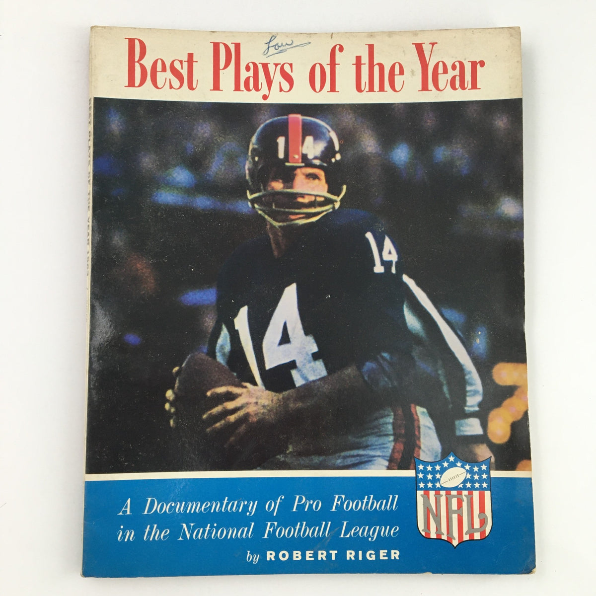 Cover of NFL Best Plays of the Year 1963 documentary featuring a player in uniform, showcasing the history of professional football.
