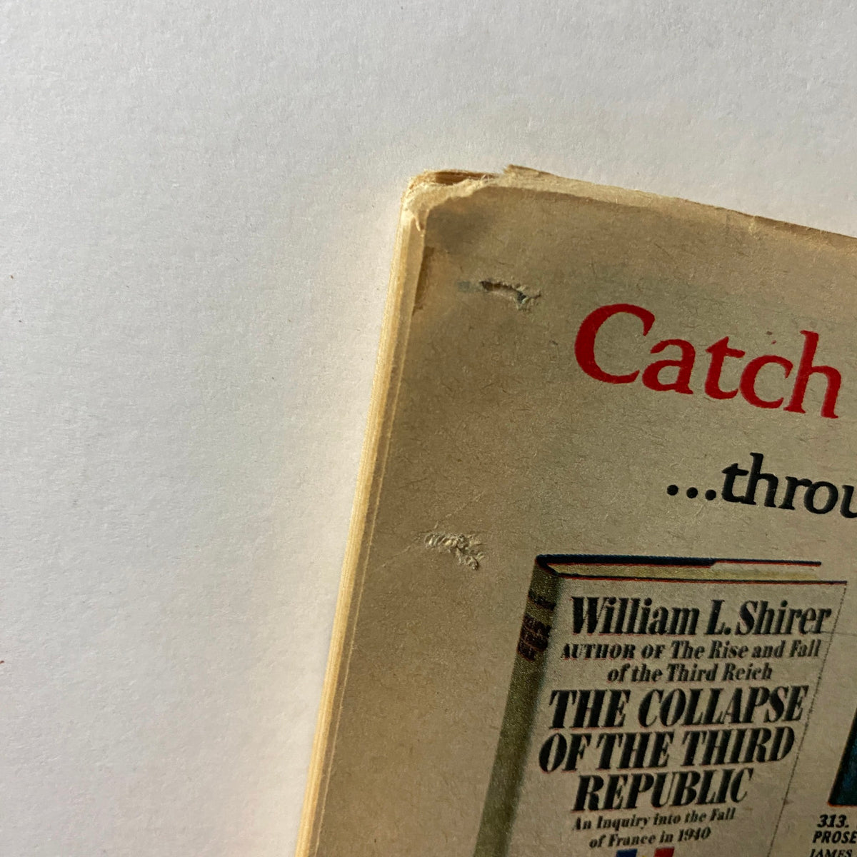 The New York Times Magazine November 16 1969 close-up of the newsletter page with a worn edge, promoting the Book-of-the-Month Club membership.