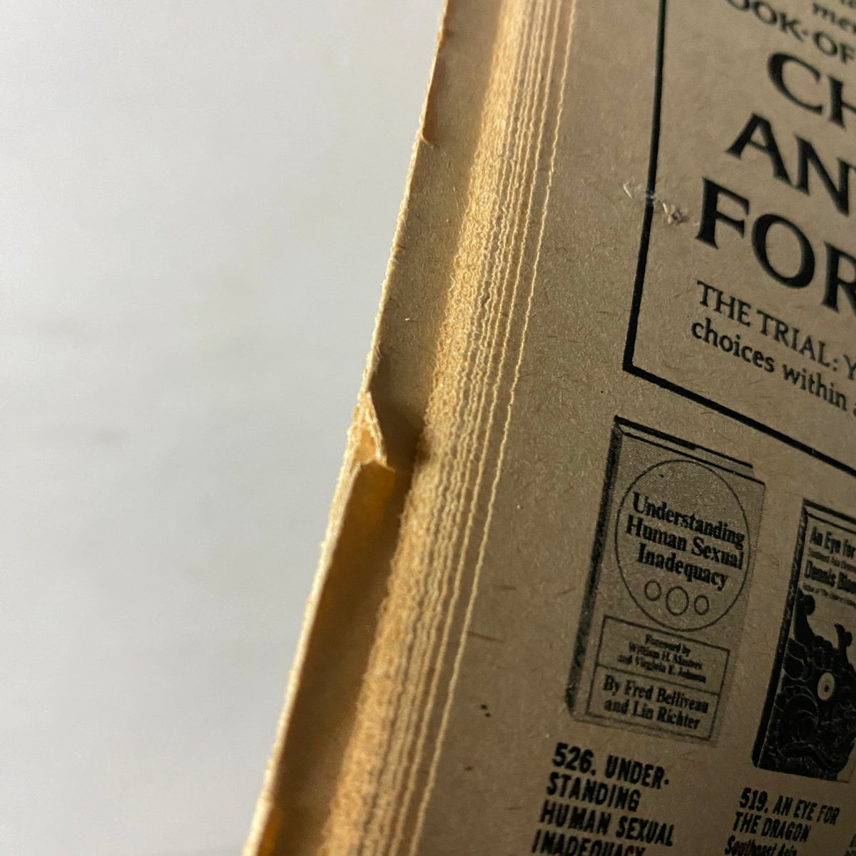 Close-up of the spine of The New York Times Book Review from November 15, 1970, highlighting the well-preserved vintage paper quality.