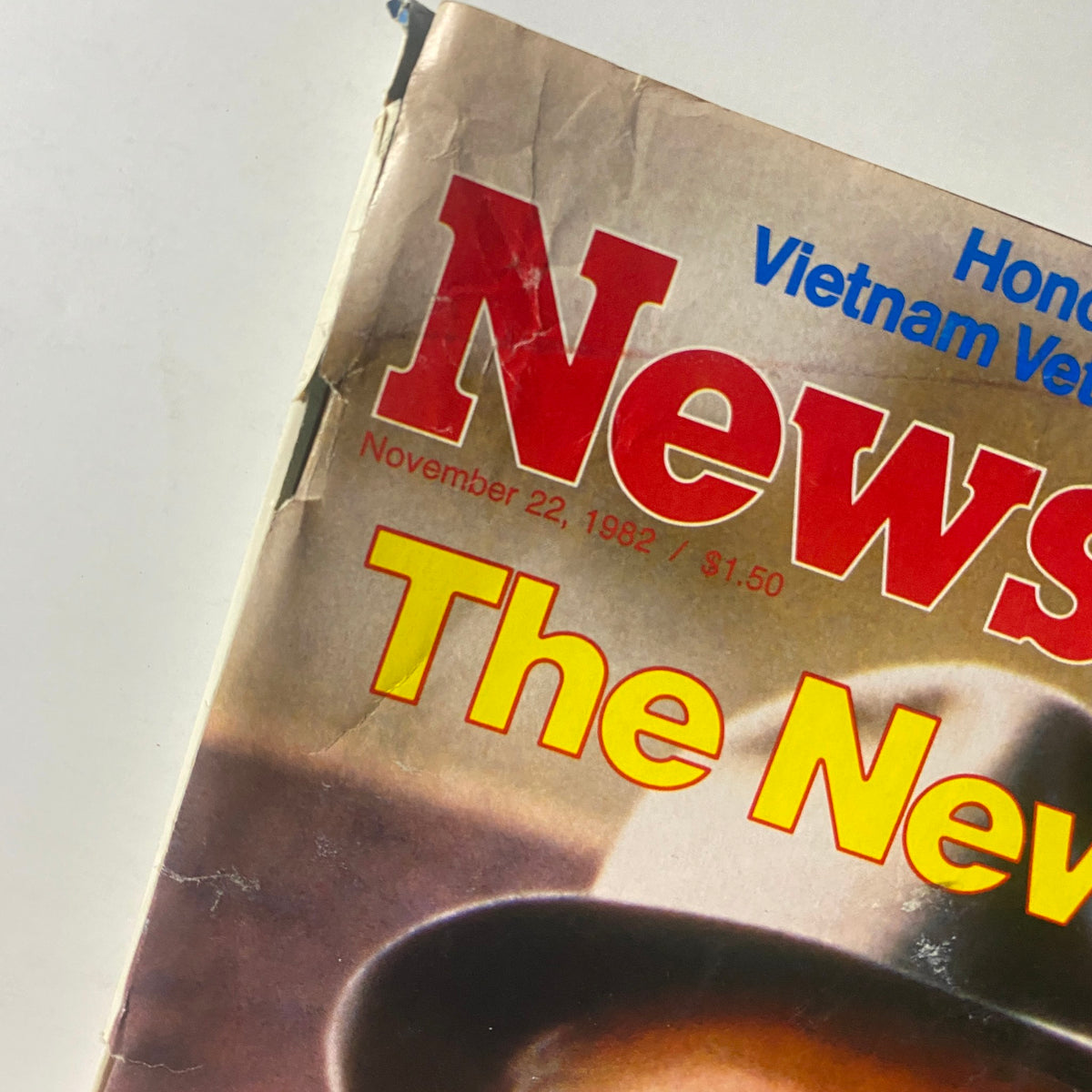 Close-up of the front cover of the vintage Newsweek Magazine from November 22, 1982, showcasing Yuri Andropov as the Soviet Party Chief.