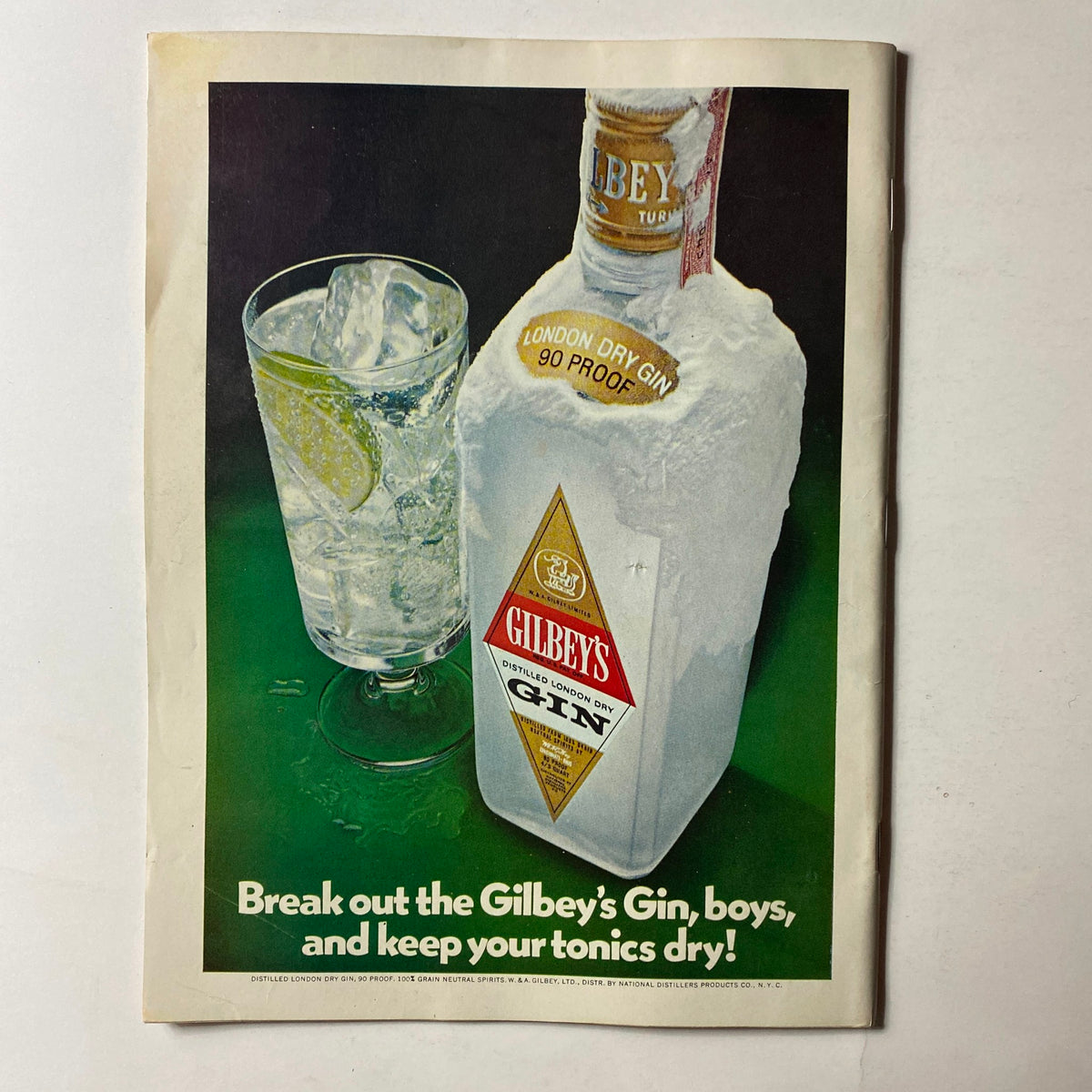 VTG Time Magazine September 4 1972 The Global War on Heroin featuring an advertisement for Gilbey's Gin with a frosty gin bottle and refreshing drink.