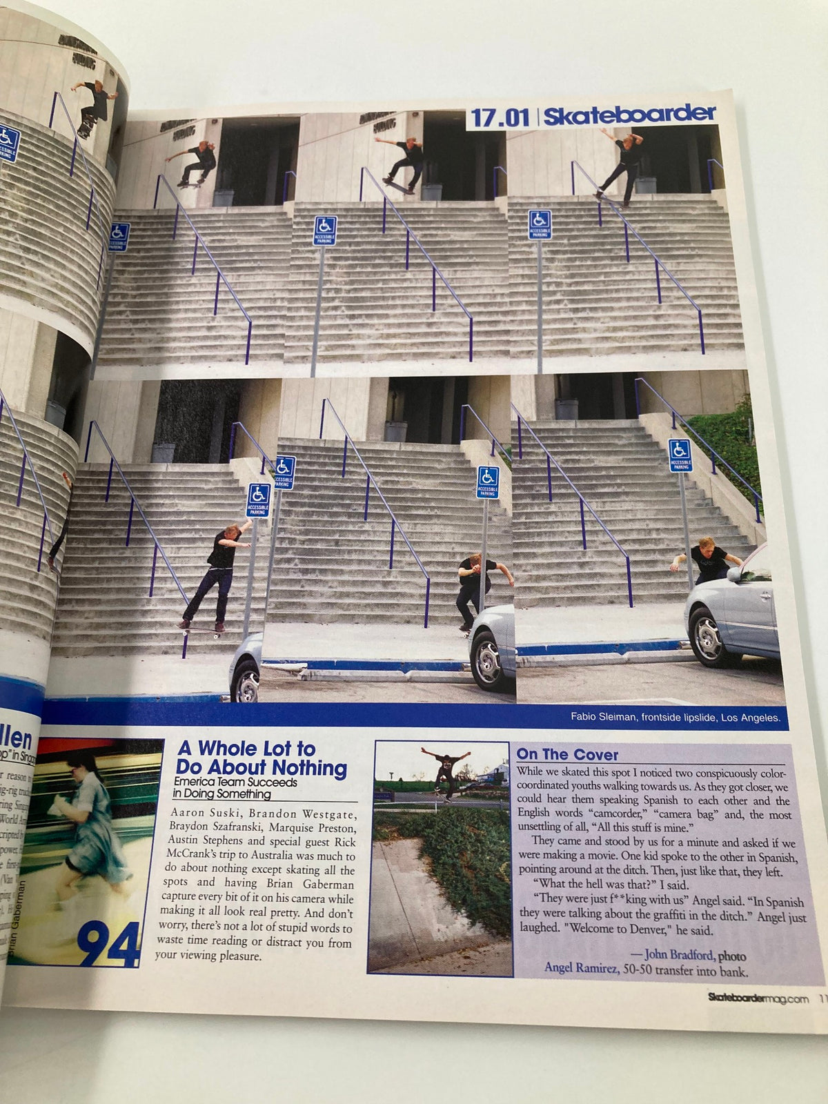 Skateboarder Magazine September 2007 featuring Angel Ramirez performing a 50-50 transfer into the bank, showcasing dynamic skateboard photography and the essence of skateboarding culture.