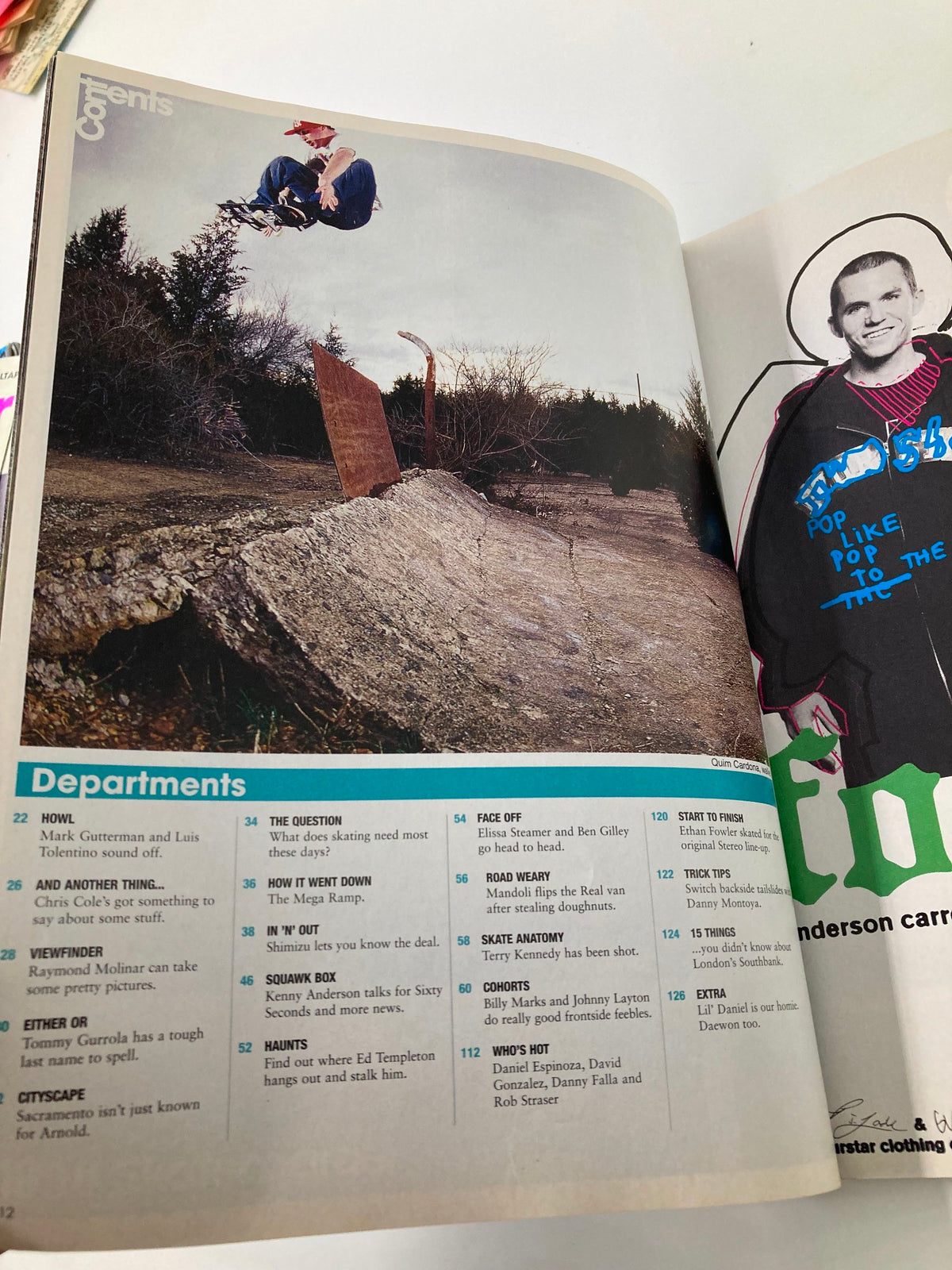 Inside page of Skateboarder Magazine June 2007 Vol 16 #10 displaying a skateboarder performing tricks. The layout includes article titles related to skateboarding, emphasizing the magazine's content.