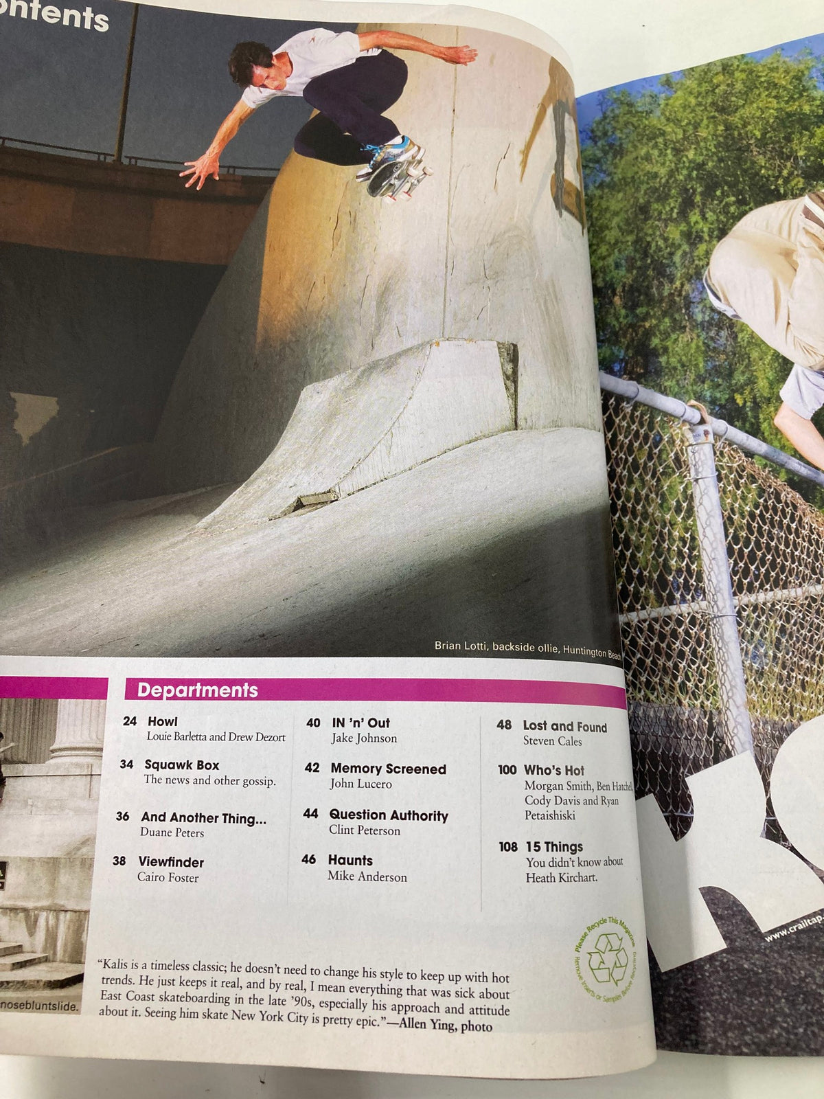 Interior page of Skateboarder Magazine August 2009 Vol 18 #12 showcasing a skateboarder in mid-air during a skateboarding trick.