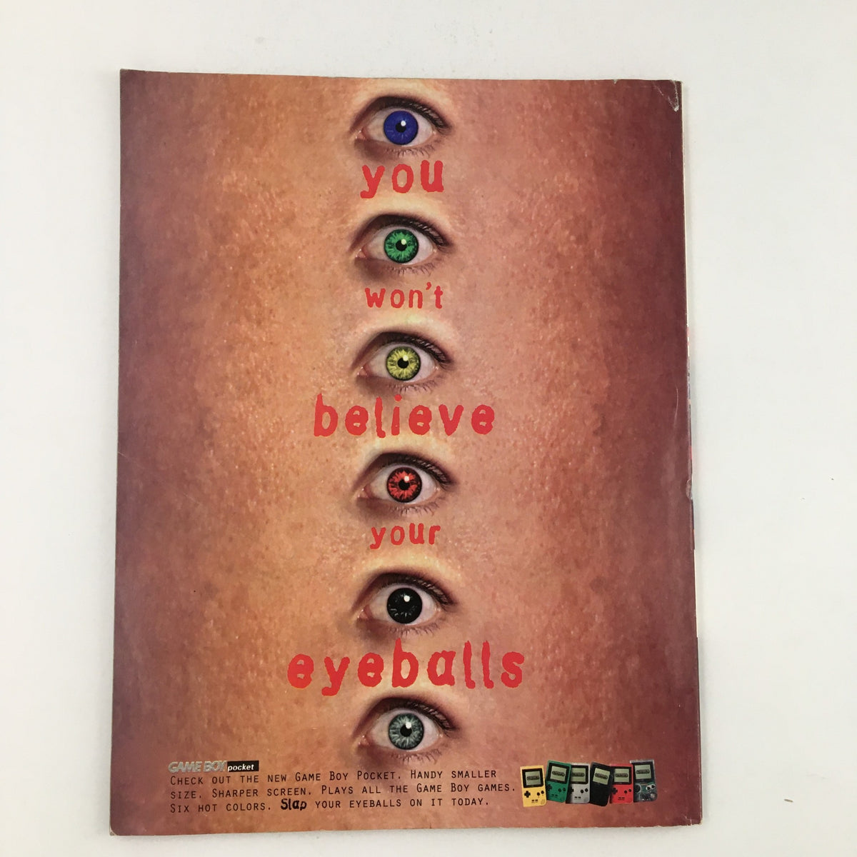 Cover of Nintendo Power Magazine August 1997 featuring the text 'you won't believe your eyeballs' along with colorful eye illustrations. Highlights the golden era of gaming, focusing on games like Golden Eye 007 and Star Fox 64.