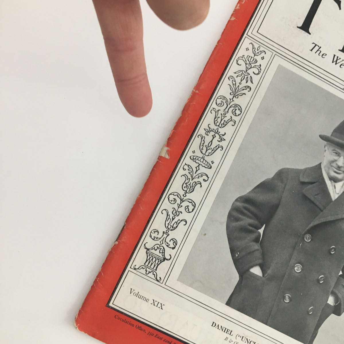 Close-up of the Time Magazine cover from January 11, 1932, Vol XIX No. 2 featuring Daniel "Uncle Ward" Willard, showcasing vintage editorial design and minor wear indicative of its age.