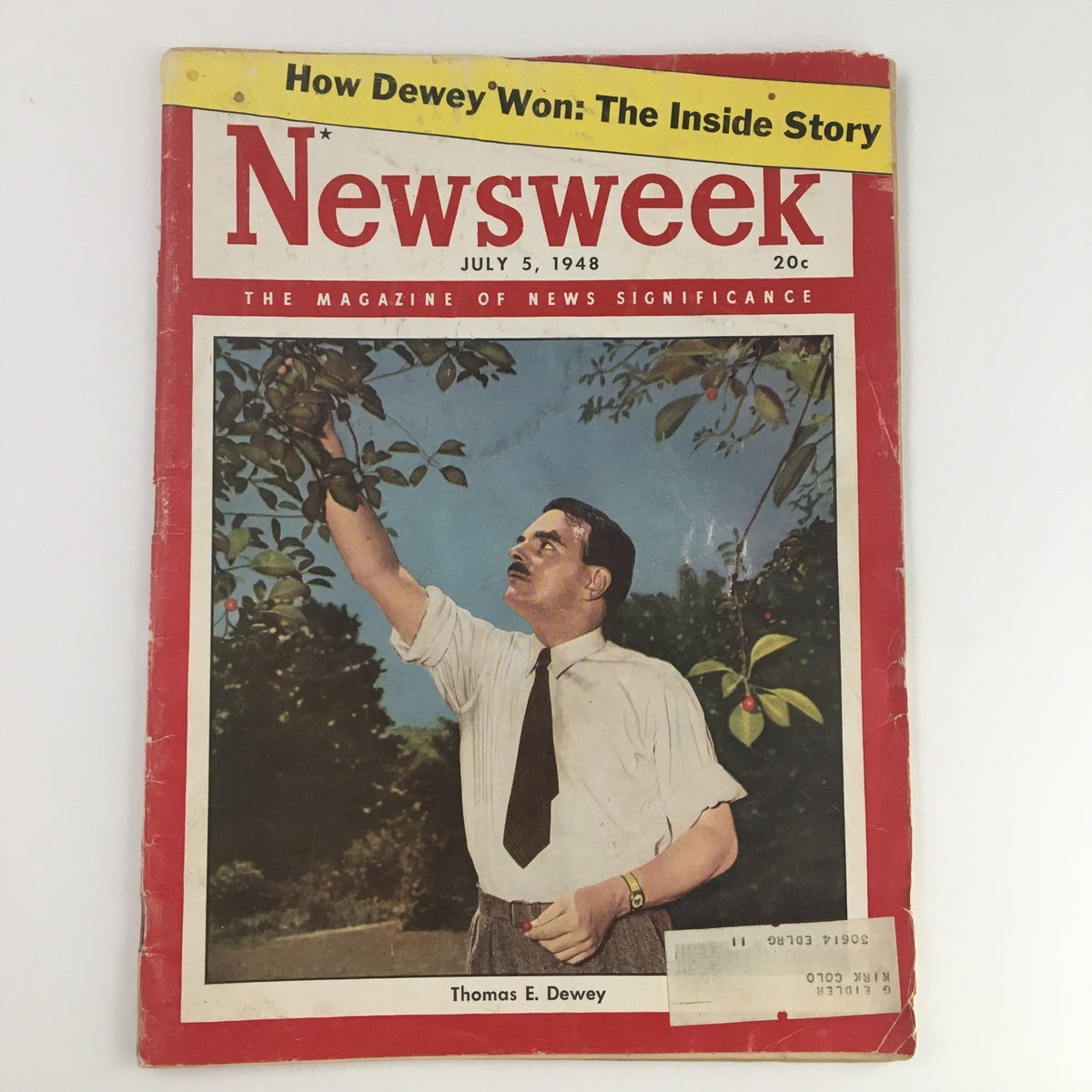 Cover of Newsweek Magazine July 5 1948 featuring Thomas E. Dewey with the headline 'How Dewey Won: The Inside Story'.