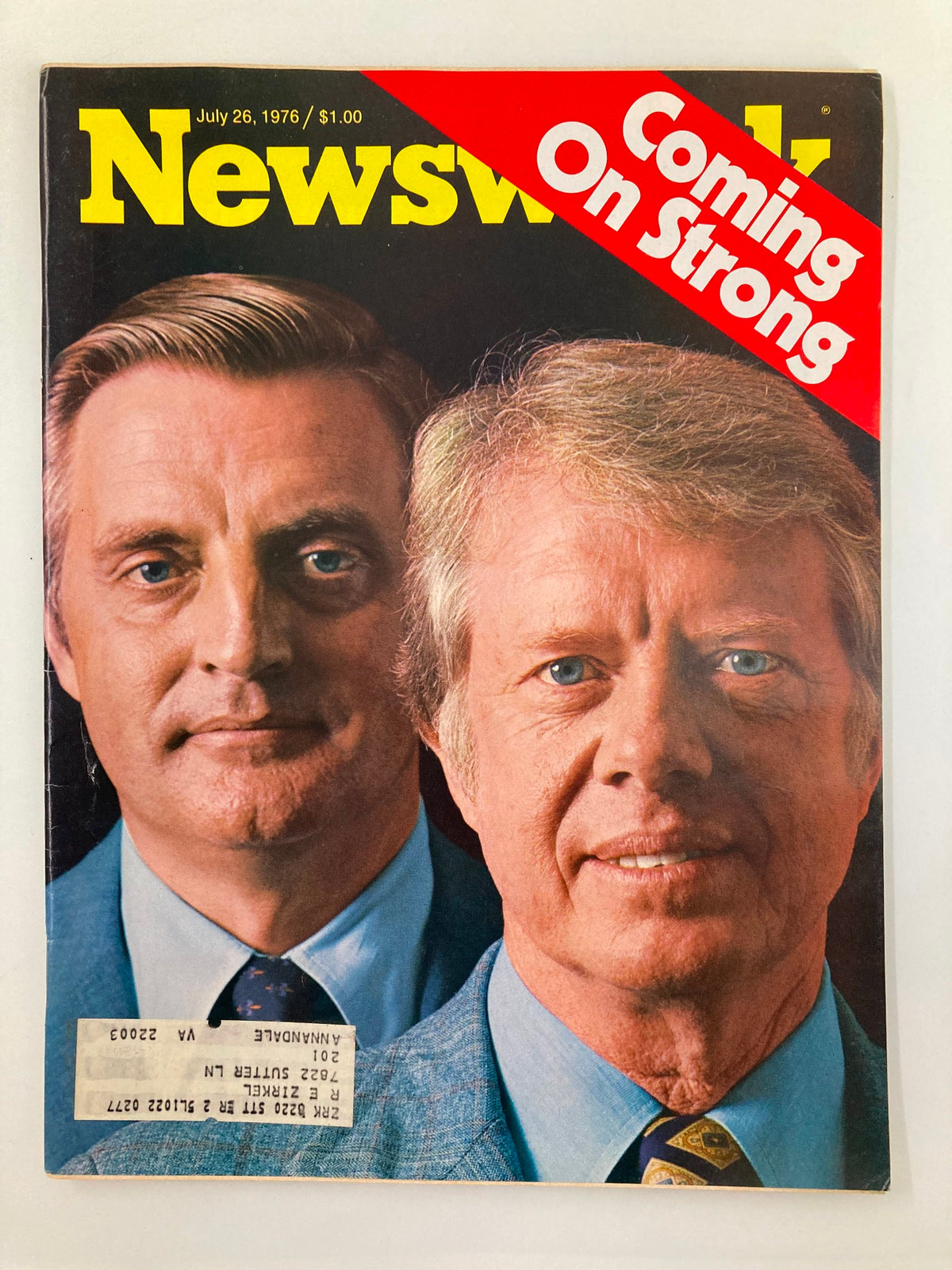VTG Newsweek Magazine July 26 1976 featuring Jimmy Carter and Walter Mondale with the cover story 'Coming Strong'.