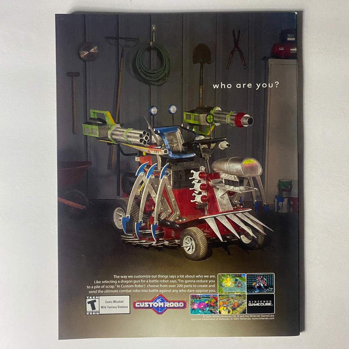 Back cover of Dragon Magazine June 2004 #320, featuring an advertisement for custom robotics, showcasing gaming-related creativity.
