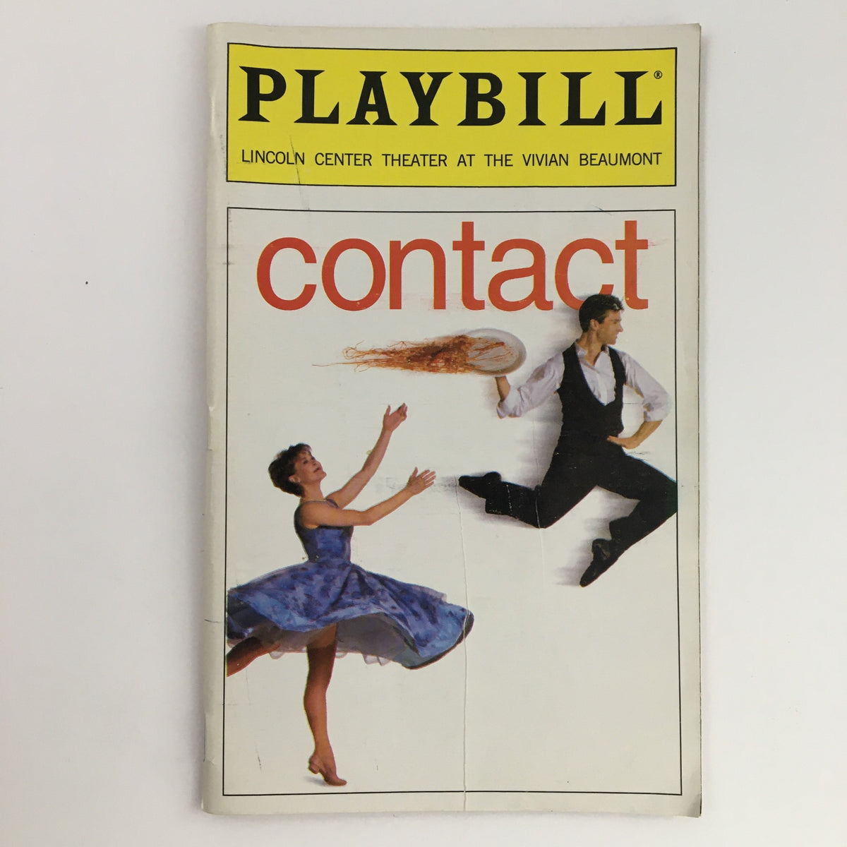 2000 Playbill Lincoln Center Theater at The Vivian Beaumont Present Contact featuring a dancer in a blue dress and a male performer in a tuxedo.