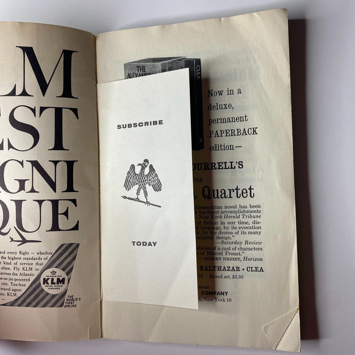 Inside page of The Paris Review Magazine Summer-Fall 1961 No. 26 with a subscription advertisement, showcasing the magazine's branding and design.