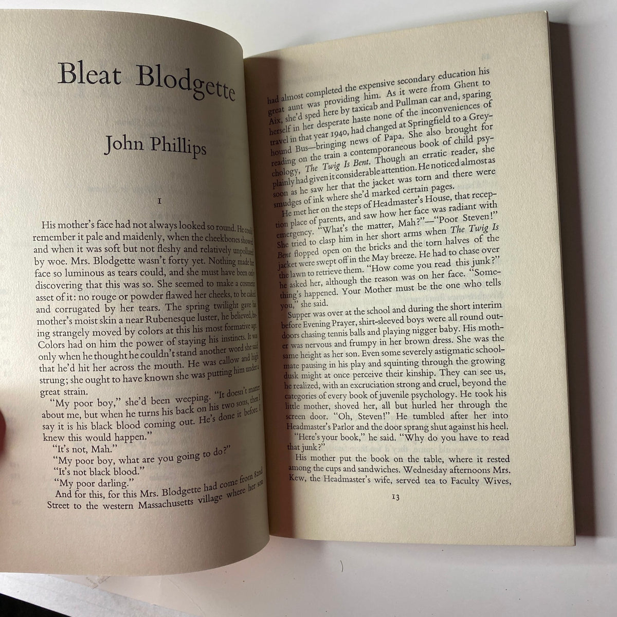 Page from The Paris Review Magazine Summer-Fall 1967 No. 41 showing the beginning of John Phillips' fiction piece titled 'Bleat Blodgette'.
