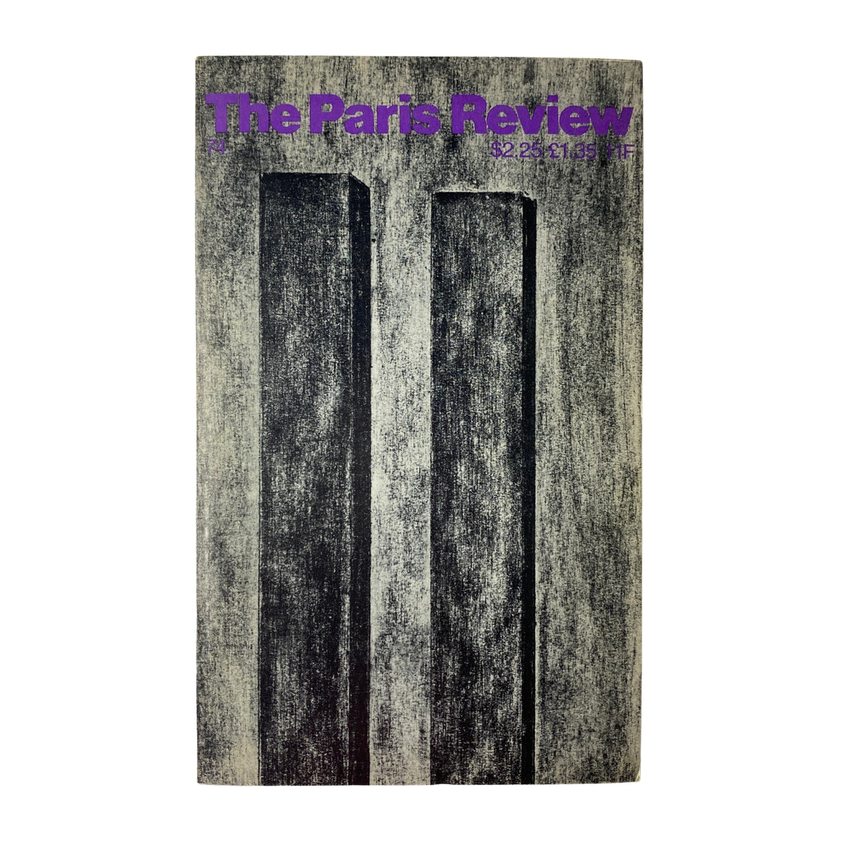 Cover of The Paris Review Magazine Fall-Winter 1978 No. 74 featuring artistic depiction by Robert Moskowitz with bold purple text.