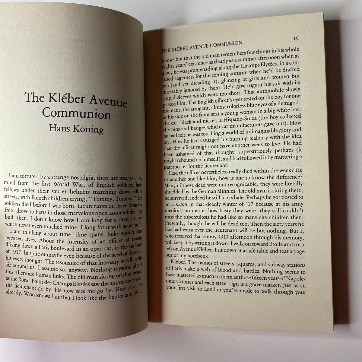 Interior page of The Paris Review Magazine Summer 1981 No. 80 featuring a narrative from the story 'The Kléber Avenue Communion' by Hans Koning. Collectible literature from Summer 1981.