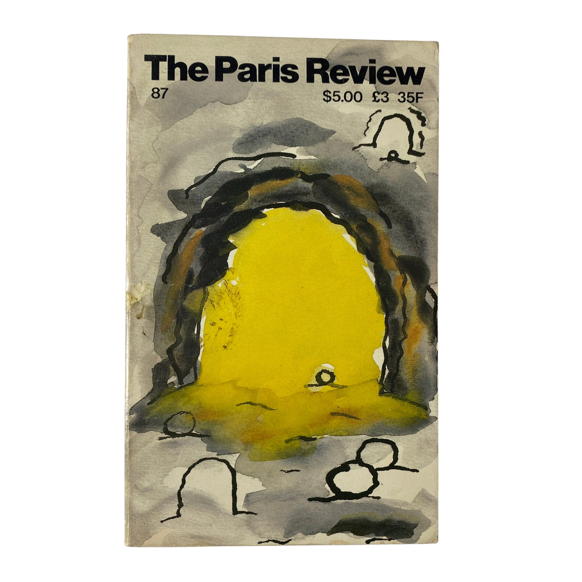 Cover of The Paris Review Magazine Spring 1983 No. 87 featuring artwork by Louisa Chase, depicting an abstract cavern design in watercolor and ink. This issue includes notable literary contributions and interviews.