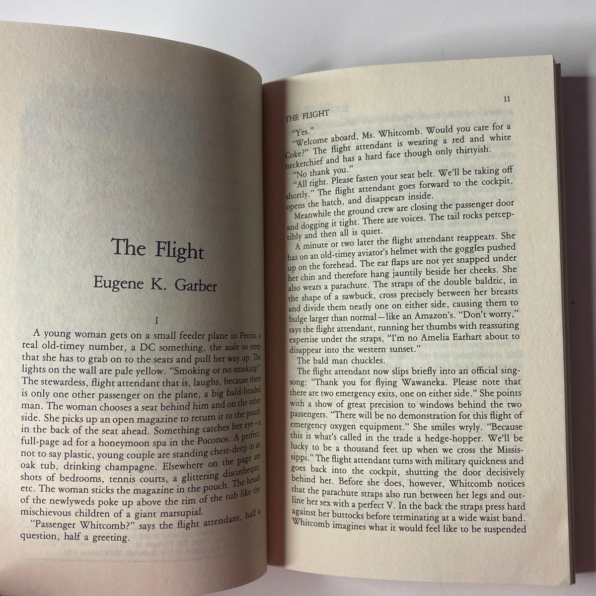 Printed page from The Paris Review Magazine Winter 1983 No. 90 showcasing the fiction piece 'The Flight' by Eugene K. Garber.