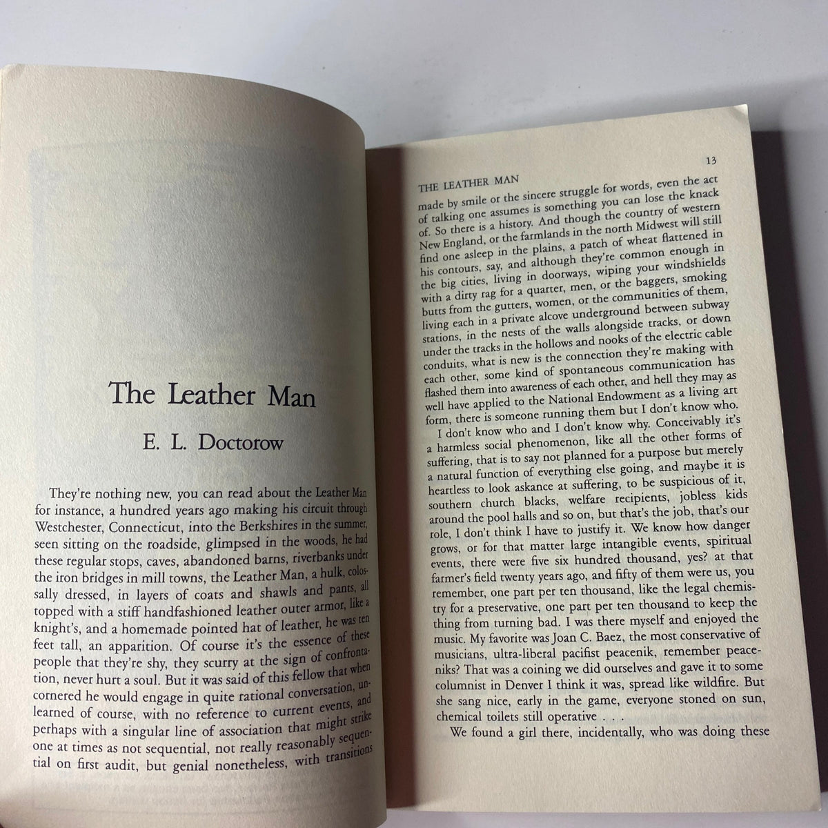 Interior page from The Paris Review Magazine Summer 1984 No. 92 featuring the text of 'The Leather Man' by E. L. Doctorow.