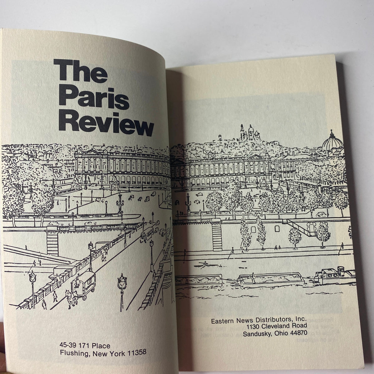 Interior page of The Paris Review Magazine Winter 1988 No. 109 displaying an illustration and publisher information, emphasizing its literary significance.