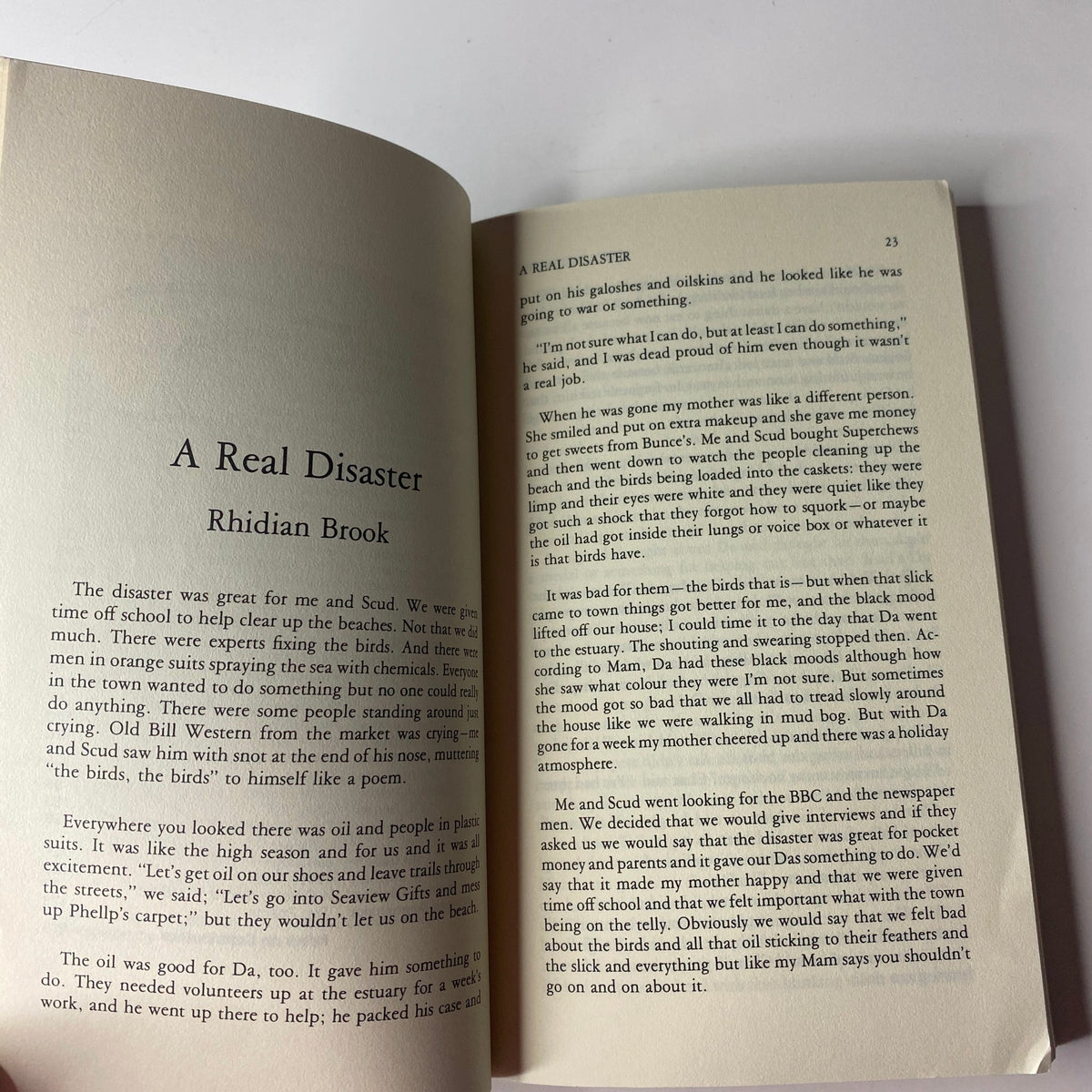 Inside The Paris Review Magazine Fall 1996 No. 140 showcasing the passage of 'A Real Disaster' by Rhidian Brook, highlighting themes of childhood and memory.