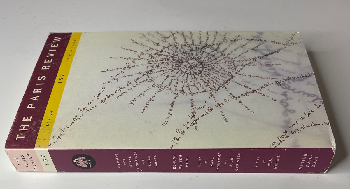Back cover view of The Paris Review Magazine Winter 2000-2001 No. 157 showcasing cover art and publication details.