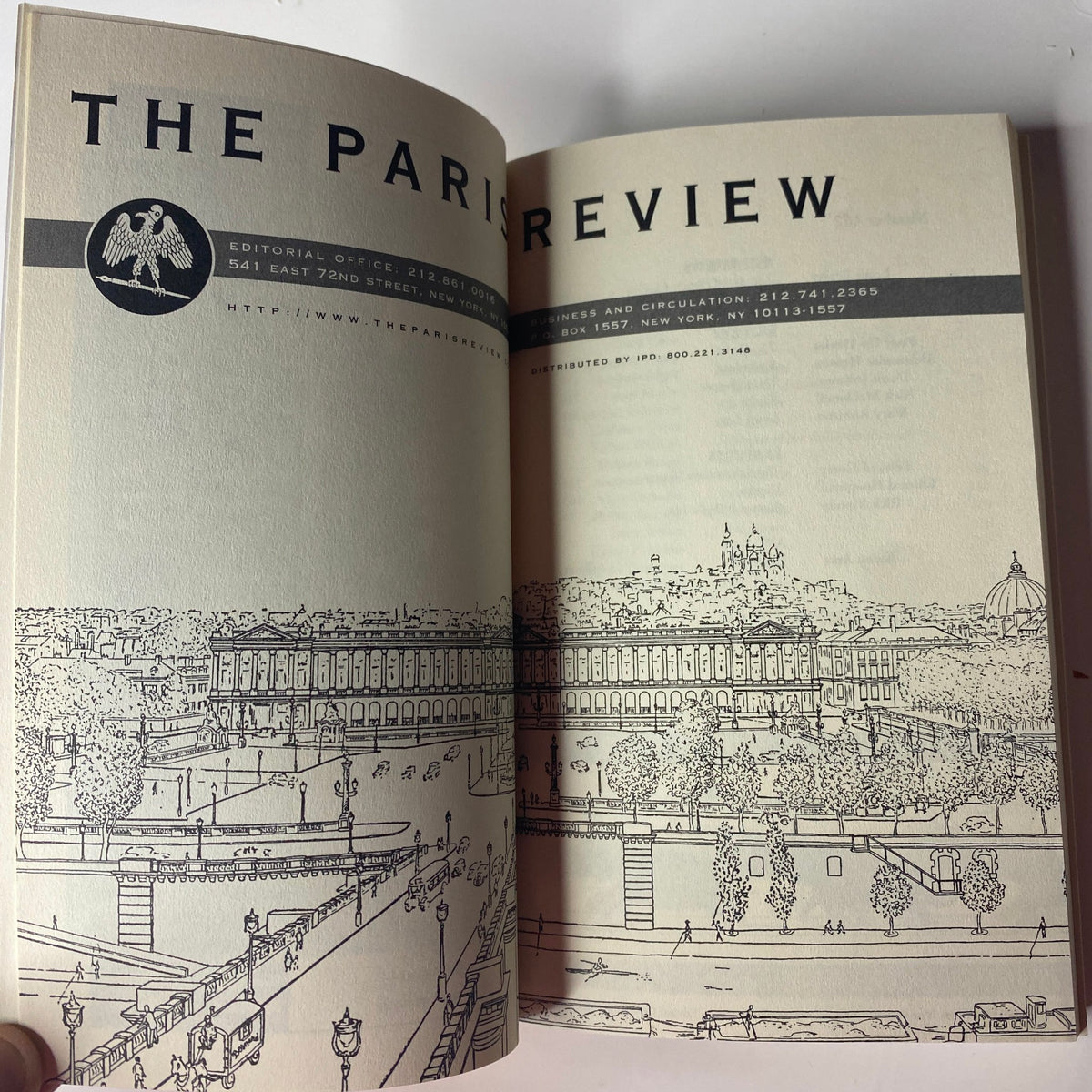 Inside page of The Paris Review Magazine Summer 2002 No. 162 displaying a detailed black and white illustration.