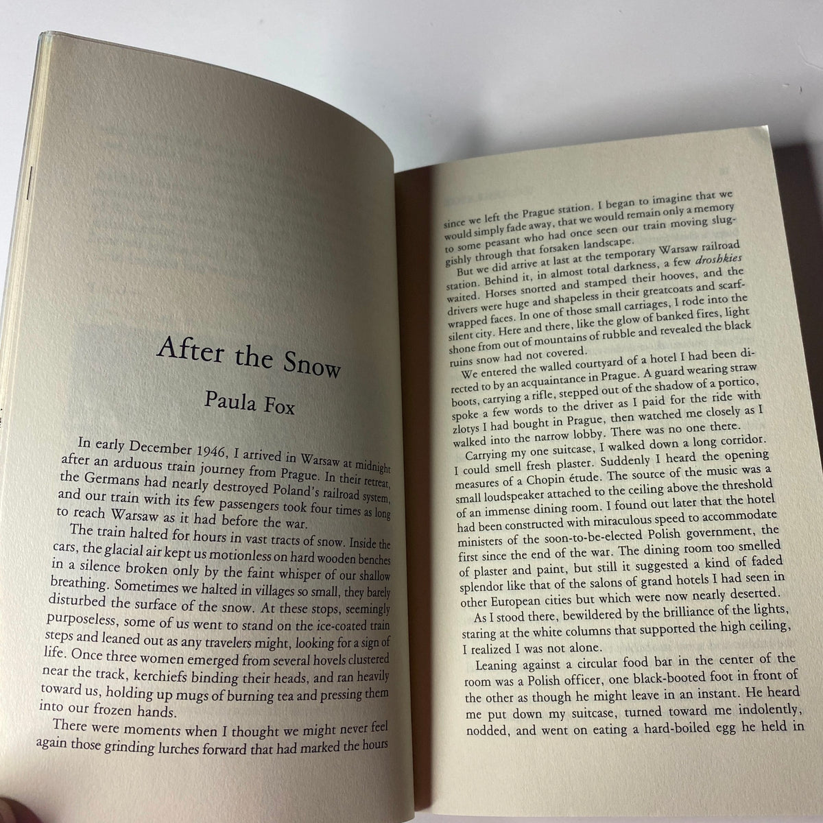 Page from The Paris Review Magazine Spring 2003, Issue No. 165, featuring an article titled 'After the Snow' by Paula Fox. This article showcases the magazine's diverse literary offerings.