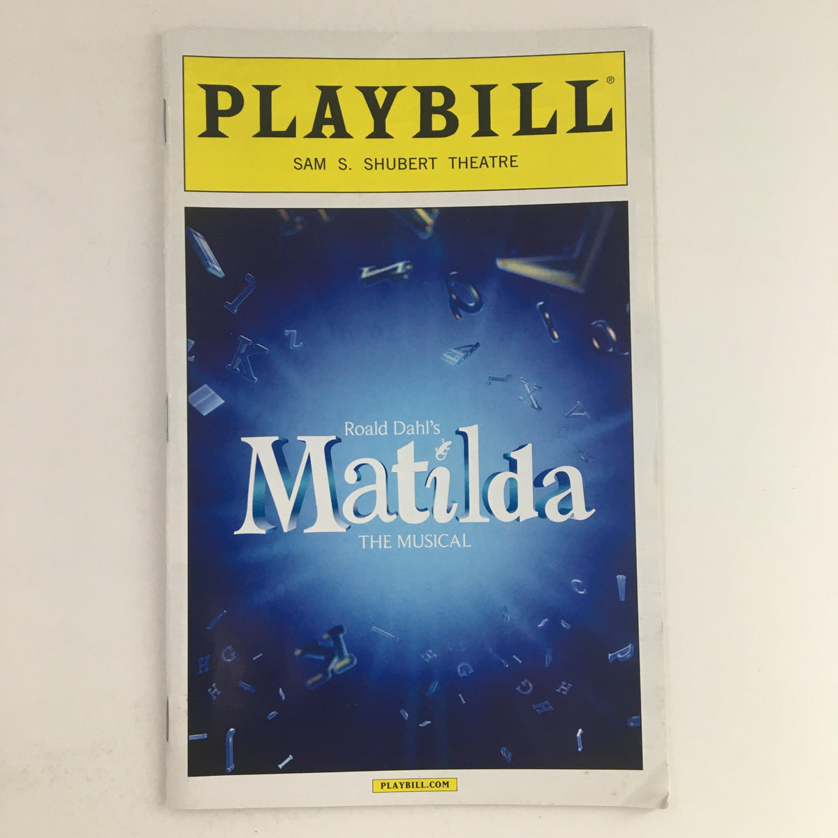 2013 Playbill for Roald Dahl's Matilda The Musical from Sam S. Shubert Theatre showcasing the iconic cover design.