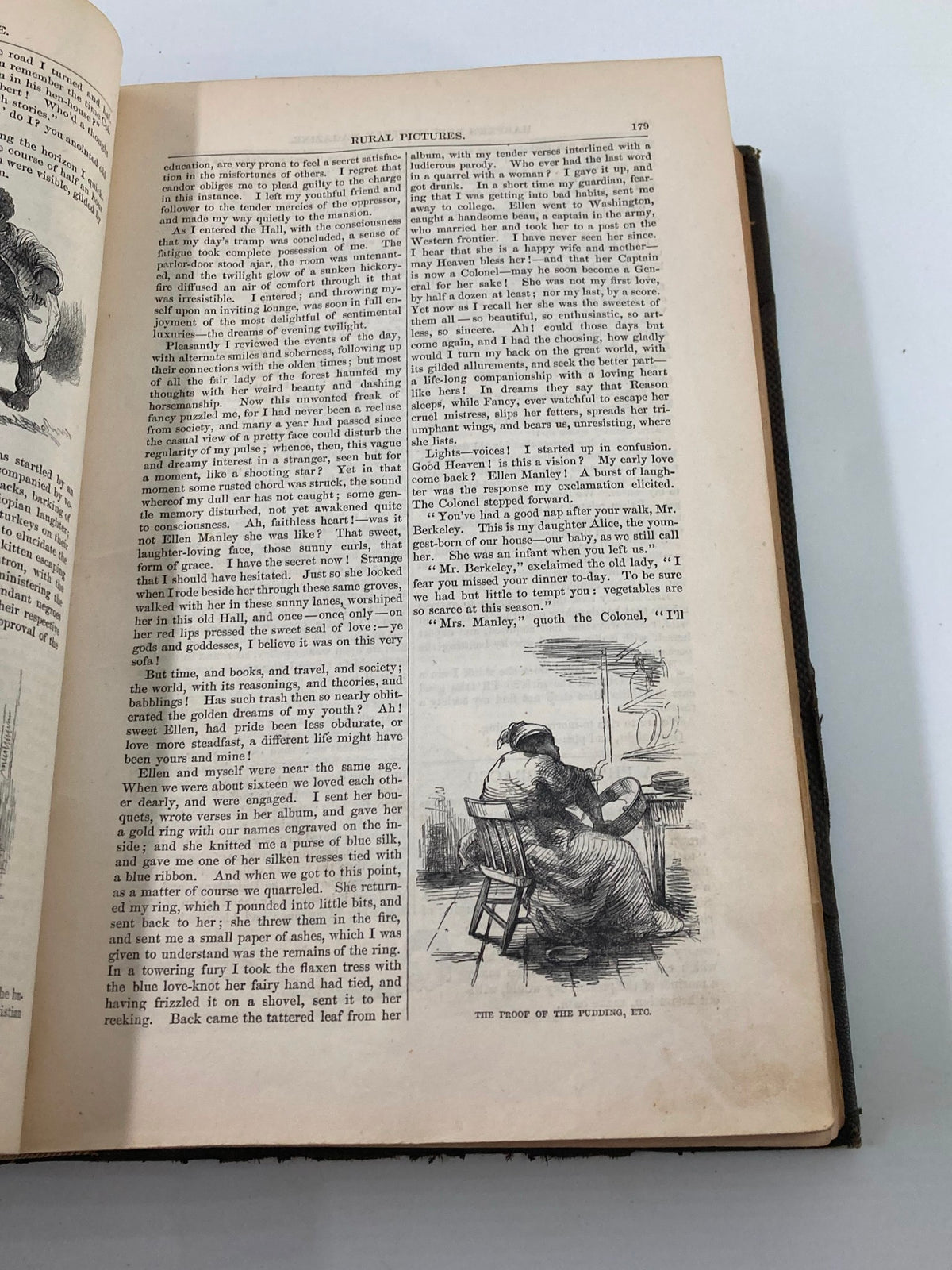 Rural Pictures section from VTG Harper's New Monthly Magazine Volume XX, illustrating societal reflections and character interactions in the 19th century.