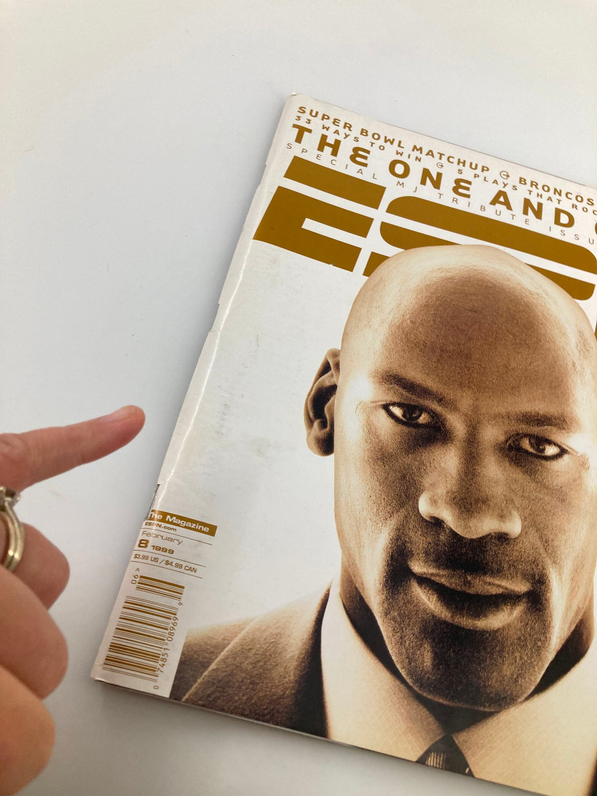 Cover of ESPN The Magazine, February 8, 1999 issue featuring Michael Jordan, titled 'The One and Only Michael Jordan'. It shows the magazine's title and a close-up of Jordan's face.