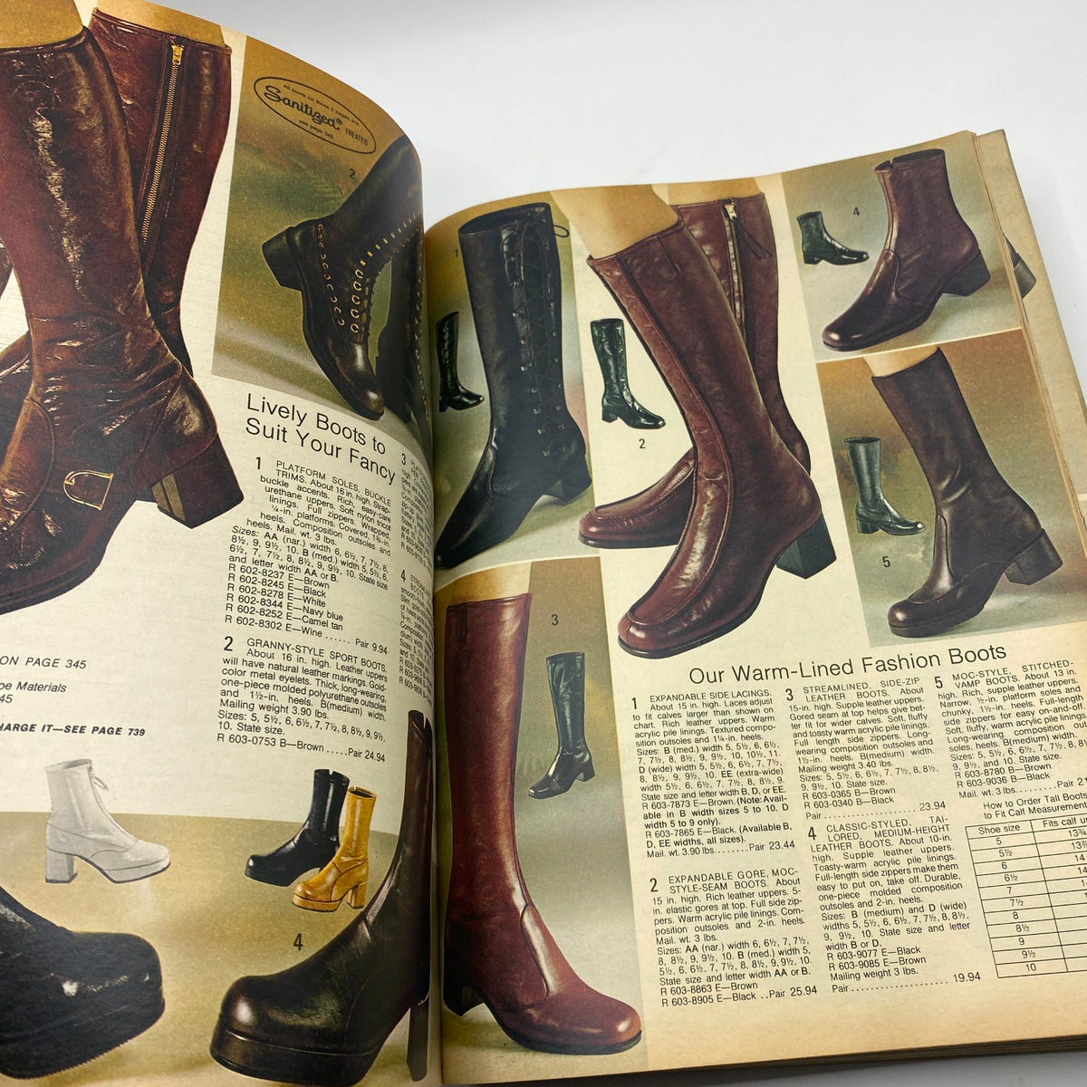 1973 JCPenney Fall and Winter All in Layers Catalog featuring a collection of trendy women's boots, including stylish knee-high boots and casual ankle styles.