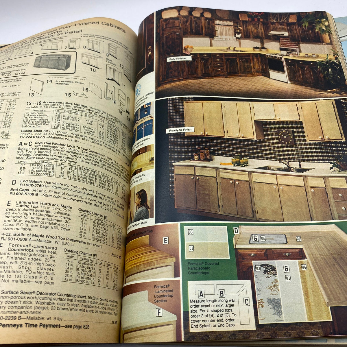 1979 JCPenney Fall and Winter Softened Dressing Catalog featuring kitchen cabinet options with a wooden design and various finishes.