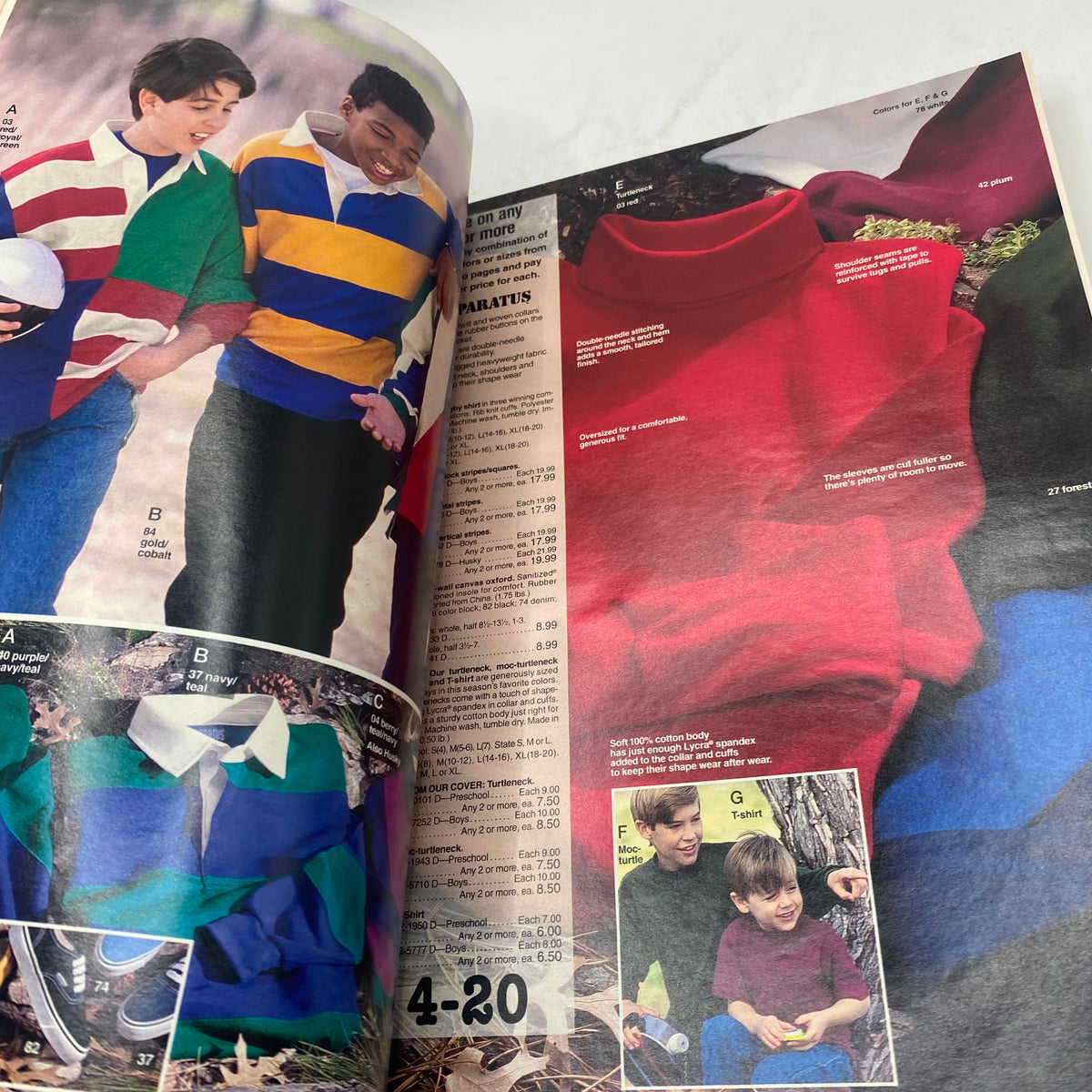 1994 JCPenney Fall and Winter Intarsia Sweater Catalog featuring colorful sweaters suitable for children, with various styles and sizes.