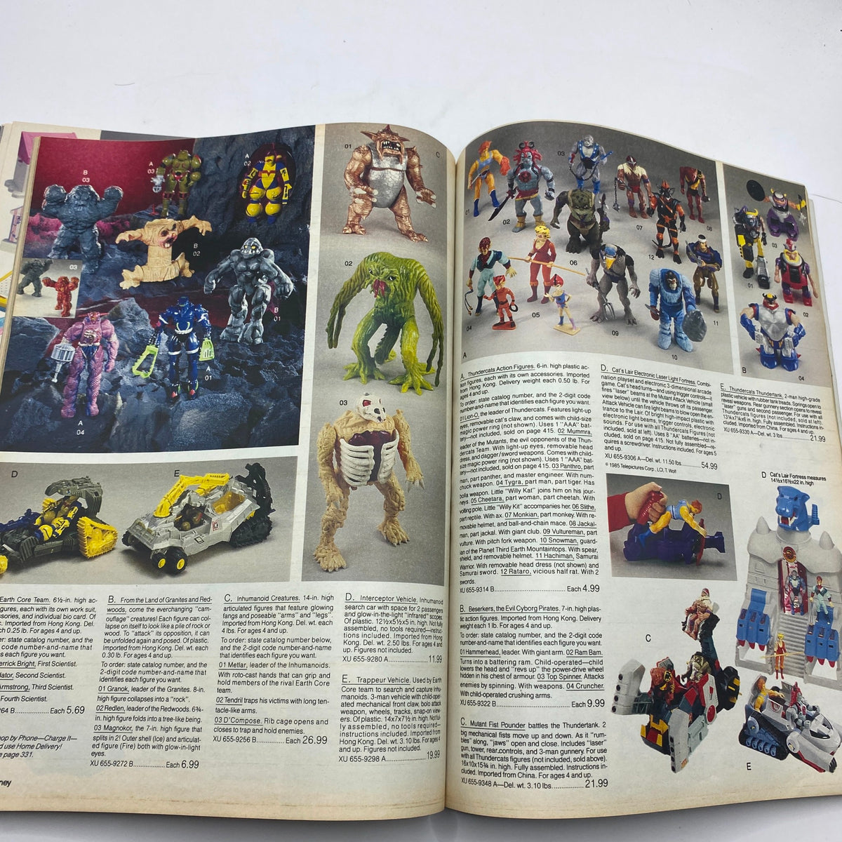 1986 JCPenney Christmas NFL for The Kids Catalog showcasing various action figures and toys from popular brands, highlighting collectibles and holiday gift options.