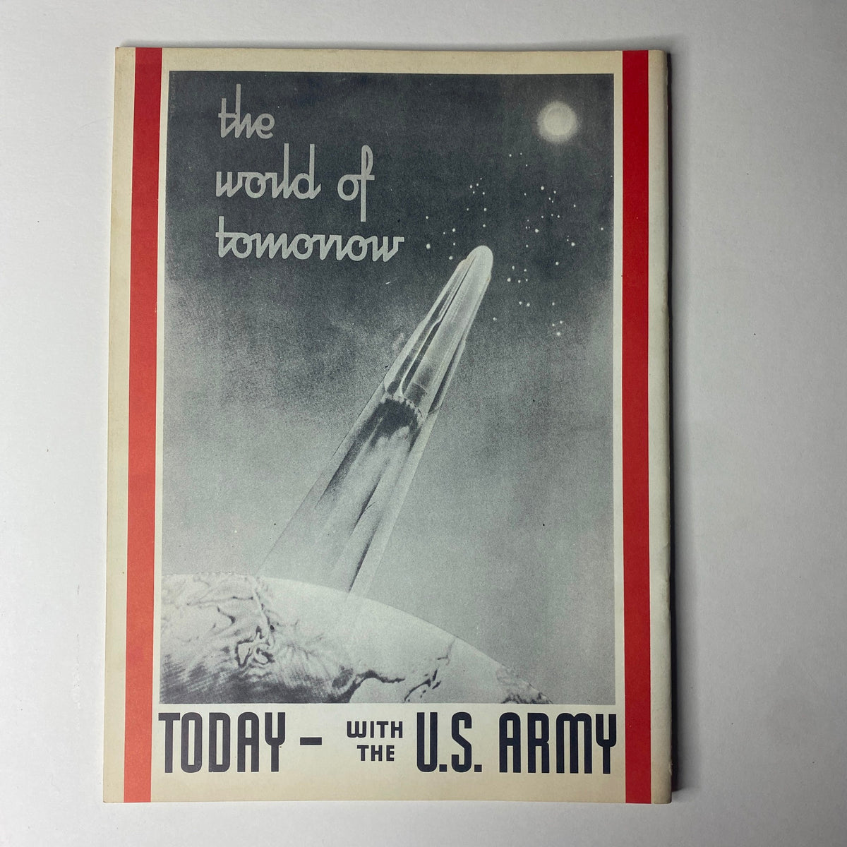 Promotional material titled 'The World of Tomorrow' with a futuristic image, illustrating the non-automotive aspects featured in Road and Track Magazine June 1947.
