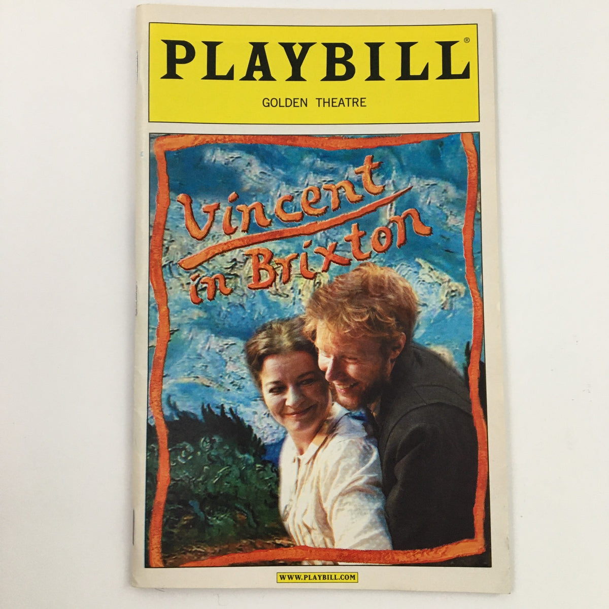 2003 Playbill for Vincent in Brixton featuring a vibrant cover illustration and the title prominently displayed, capturing the essence of the acclaimed production at the Golden Theatre.