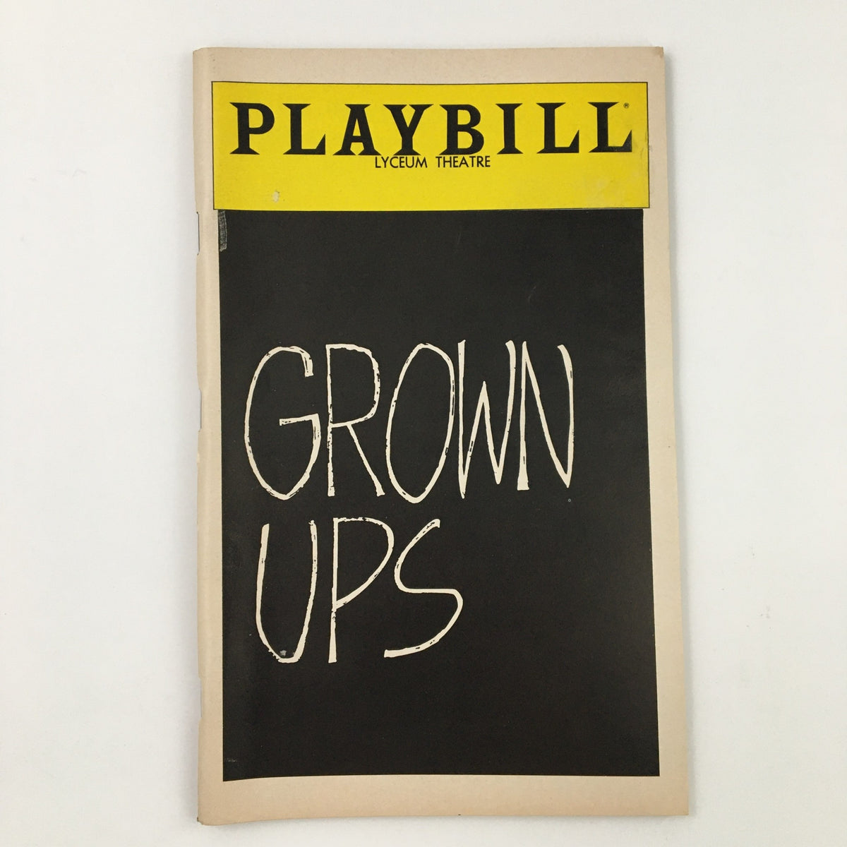 1981 Playbill featuring 'Grown Ups' by Jules Feiffer at Lyceum Theatre, showcasing the front cover with the title prominently displayed.