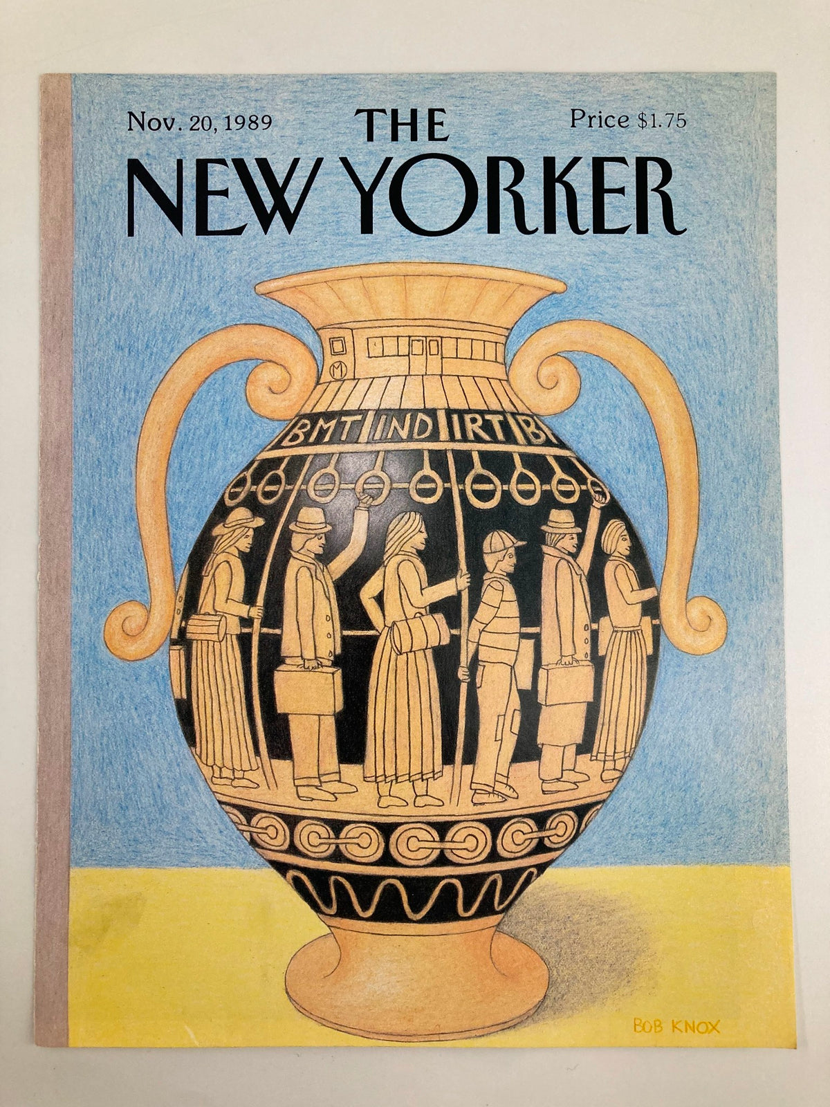 COVER ONLY The New Yorker November 20 1989 presenting a creative depiction of an Egyptian Canopic Jar by Bob Knox, with vivid artwork and an elegant design.