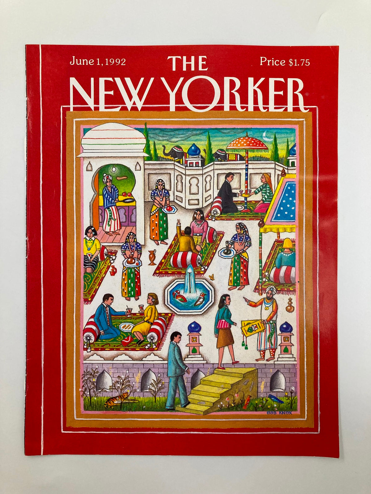 COVER ONLY The New Yorker June 1 1992 The India Scene by Bob Knox highlighting colorful depictions of traditional Indian life and architecture.