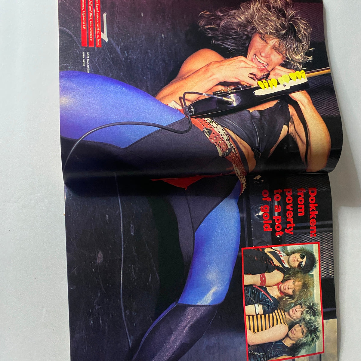 VTG Circus Magazine November 30 1985 featuring Kon Bon Jovi performing energetically on stage with a guitar, showcasing vibrant 1980s rock culture.