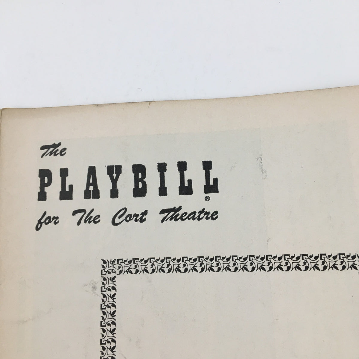 Detail of the top section of the 1955 Playbill for The Cort Theatre featuring Joseph Schildkraut in The Diary of Anne Frank.