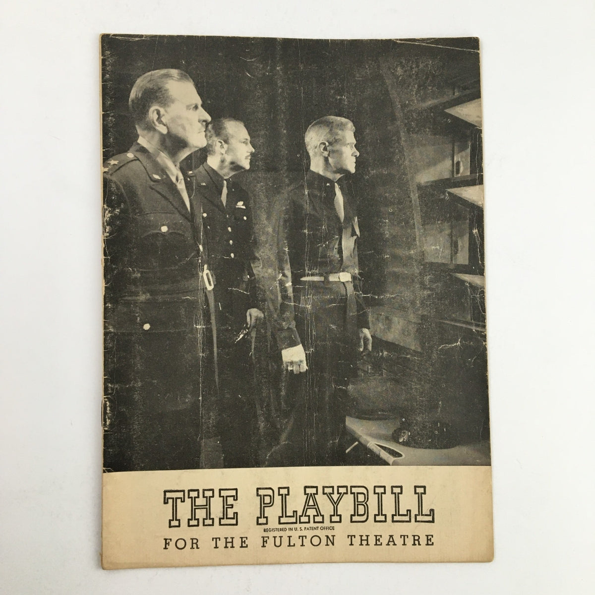 1948 Playbill for Fulton Theatre presents Command Decision featuring a vintage cover with three men in military uniforms, reflecting mid-century American theatre history.