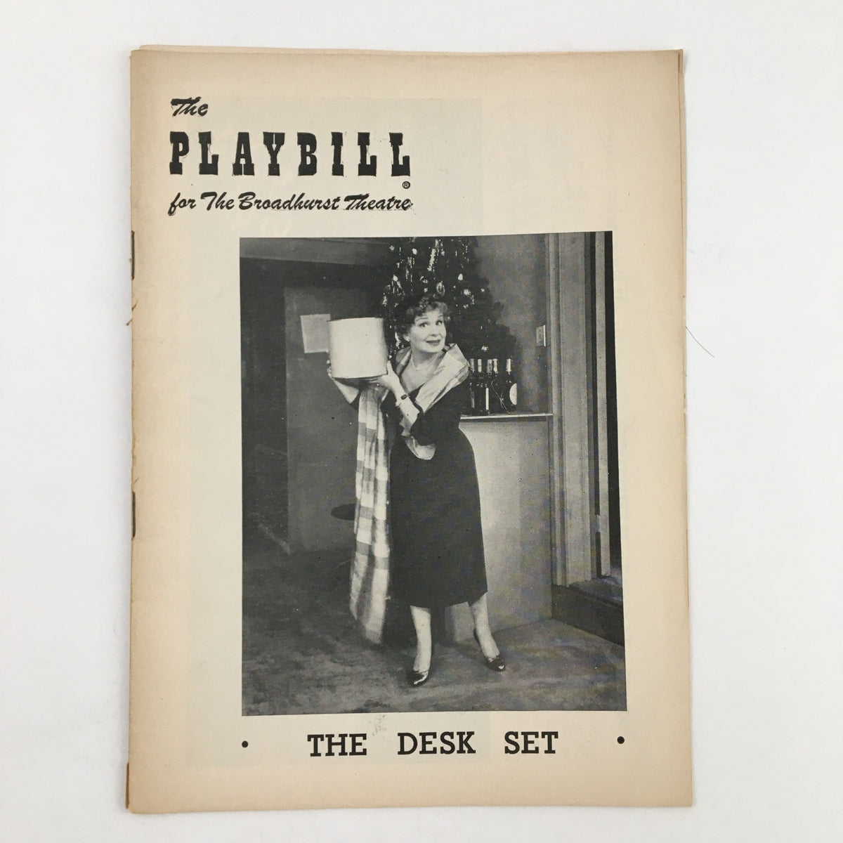 Vintage 1955 Playbill for The Broadhurst Theatre featuring Shirley Booth in The Desk Set.