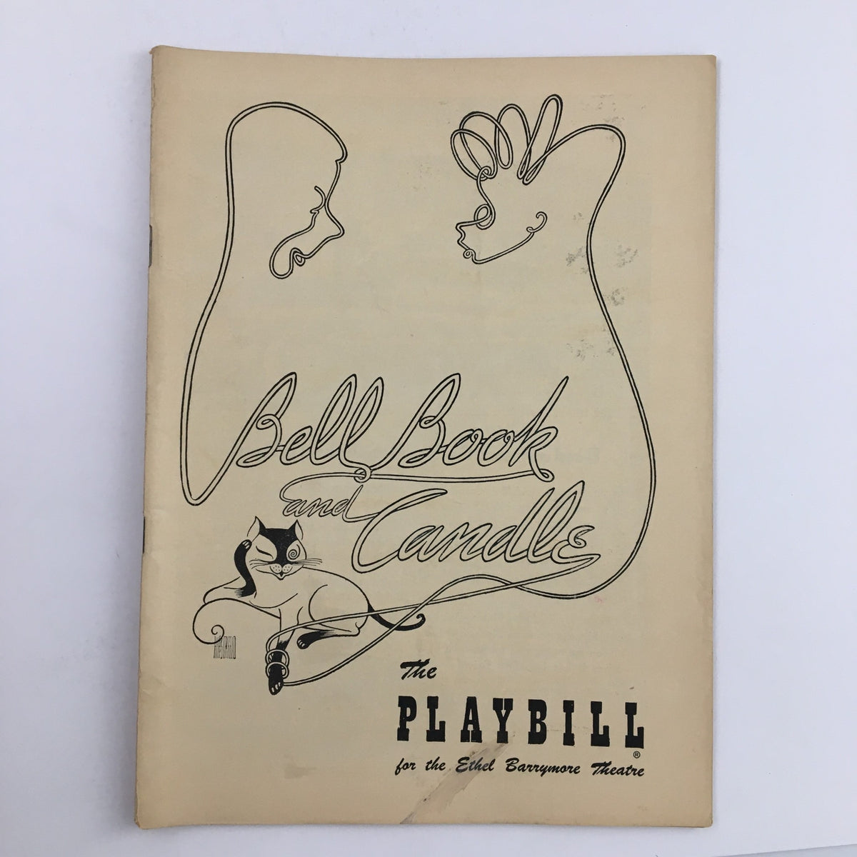 1950 Playbill for the Ethel Barrymore Theatre featuring 'Bell, Book and Candle' with artistic cover design.