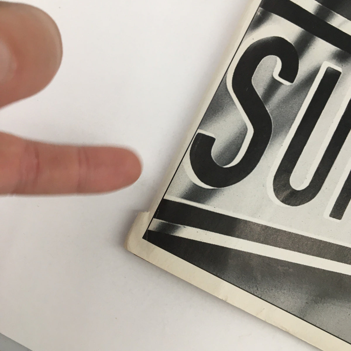 Close-up view of the 1996 Playbill from Minskoff Theatre for 10086 Sunset Boulevard, highlighting the edge and condition.