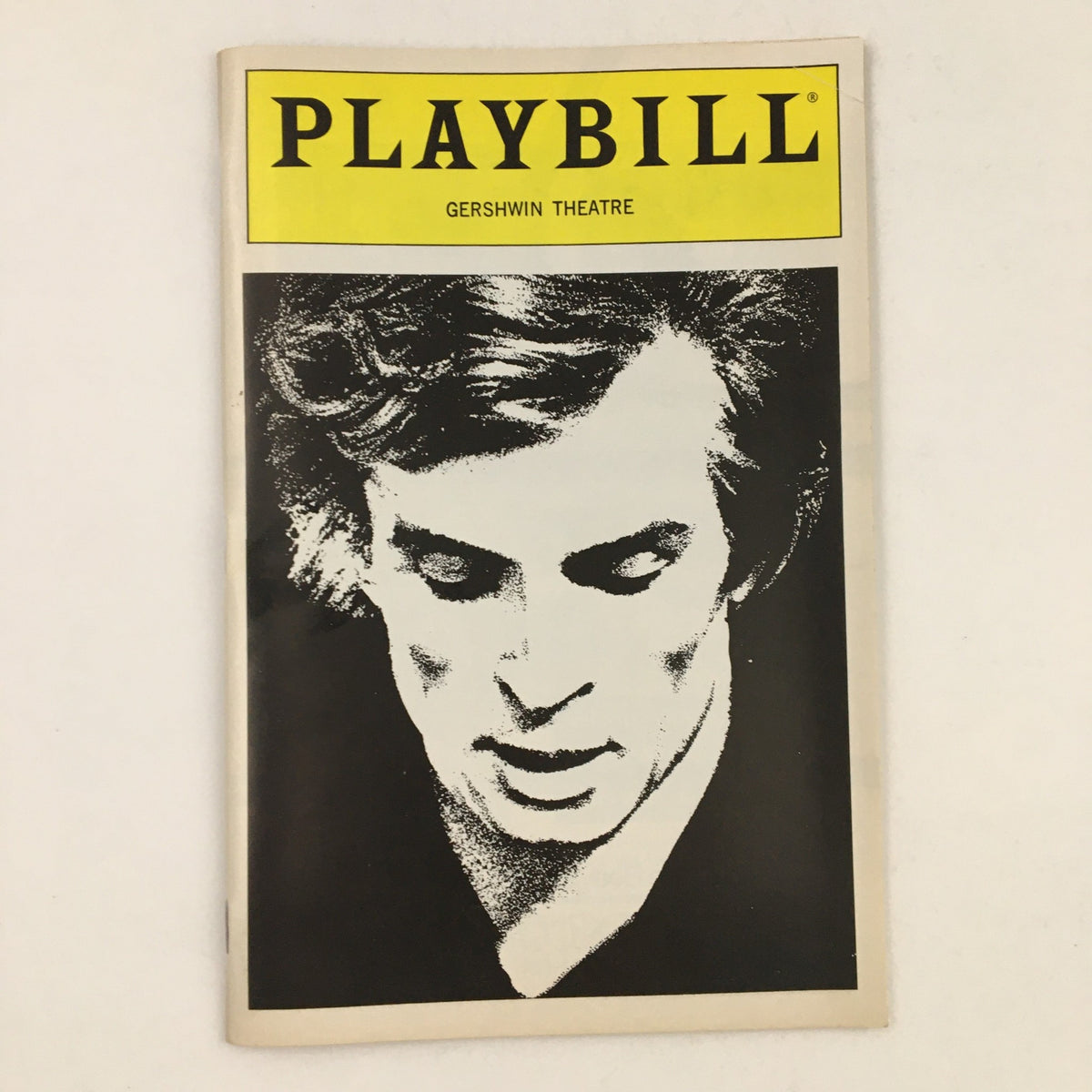 Cover of the 1984 Playbill for Gershwin Theatre featuring Nureyev and Friends by James Nederlander, showcasing a dramatic black and white image.