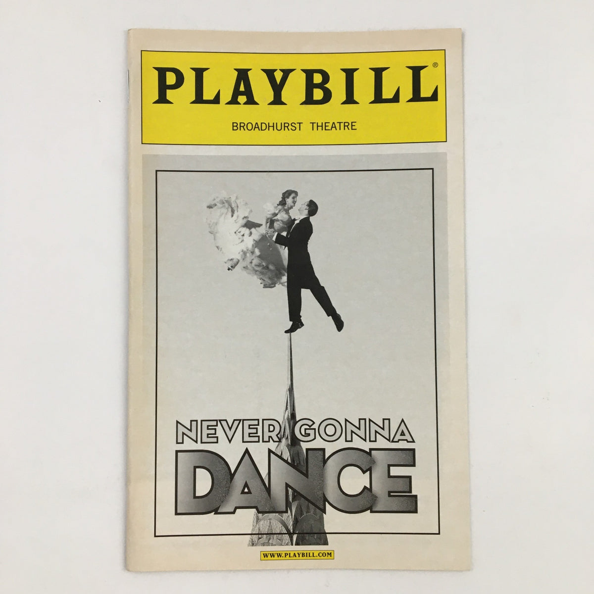 2004 Playbill for Never Gonna Dance from Broadhurst Theatre featuring a dancer and a performer on the cover.