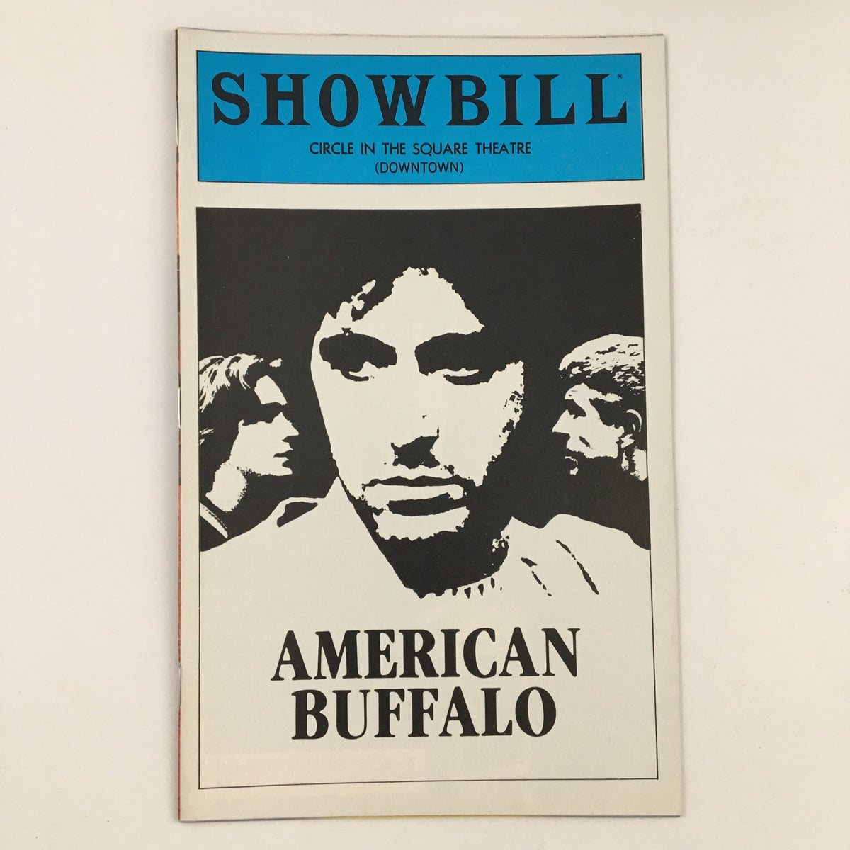 1981 Showbill Circle In The Square featuring Al Pacino in American Buffalo, showcasing a black and white cover image with a portrait of Pacino.