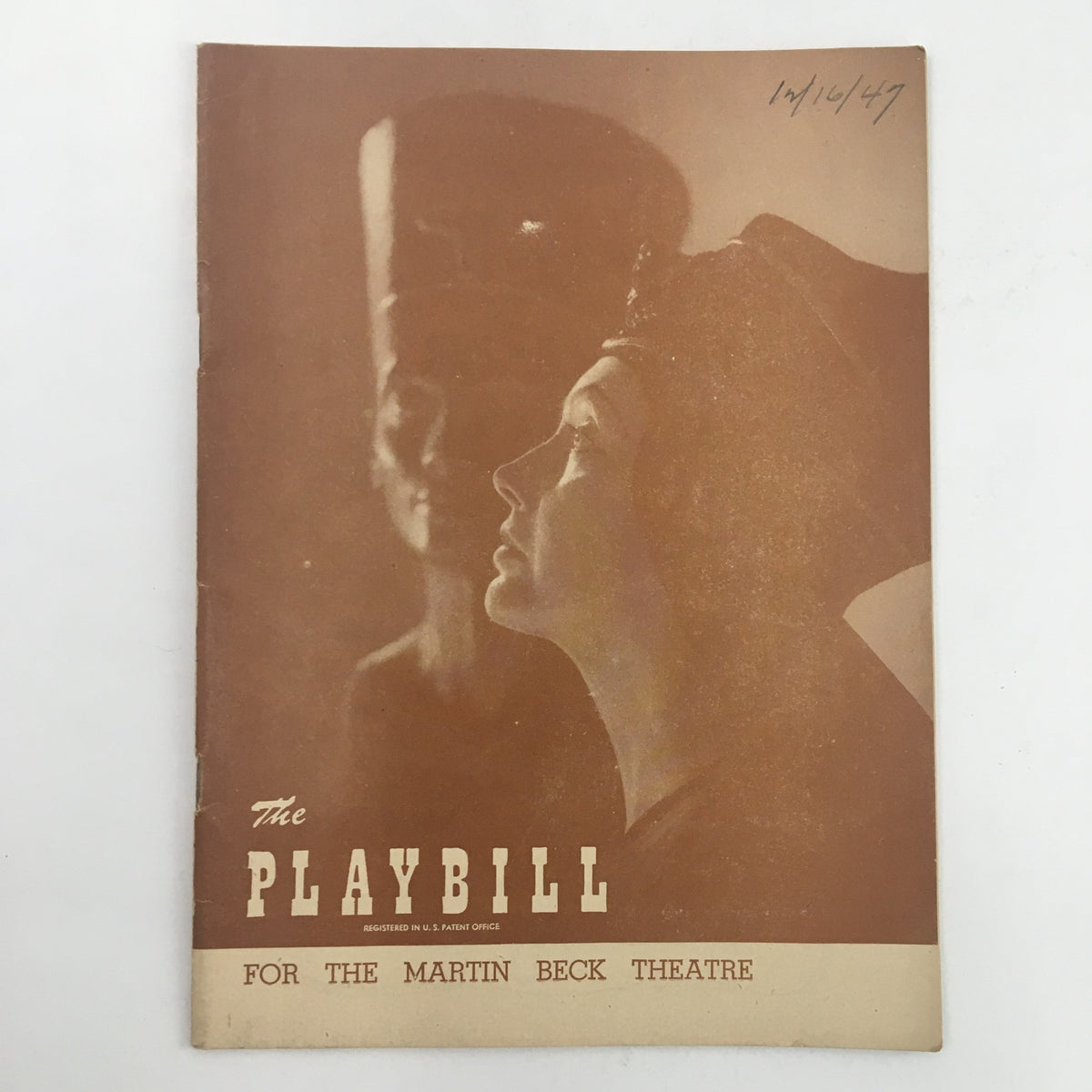 1947 Playbill for Anthony & Cleopatra at the Martin Beck Theatre featuring an artistic cover design.