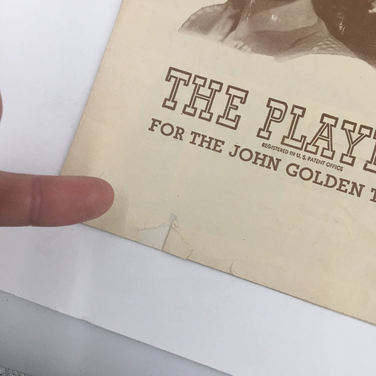 Close-up of the 1945 Playbill for Soldier's Wife, highlighting the title and details from the John Golden Theatre.
