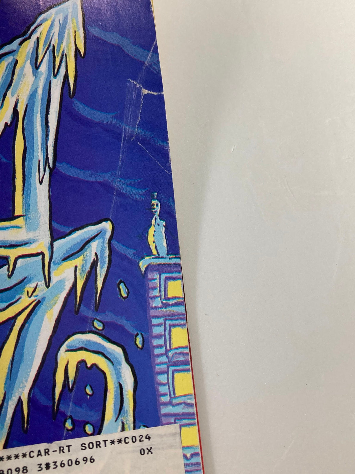 Close-up detail of the cover of The New Yorker magazine, January 22, 1996, showcasing the 'Ice Burg' artwork by David Sandlin, highlighting icy elements and bright illustrations.